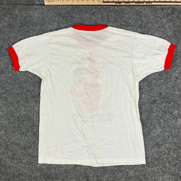 Screen Stars TShirt Mens XL White Red Ringer 1986 Louisville Cards Vintage - Picture 8 of 9